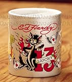 Ed Hardy Lucky Las Vegas Silver Glitter Ceramic Coffee Mug