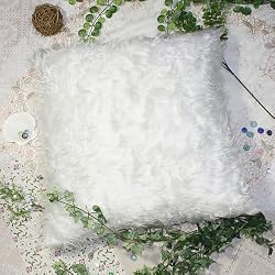 Bettino - [Plush White] Decorative Pillow Cushion / Floor Cushion (23.6 by 23.6 inches)