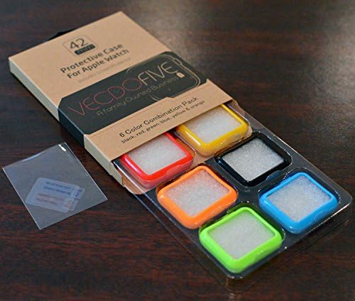 Stylish Apple Watch Cases, VECDOFIVE Flexible and Durable [6 Color Combination Pack] TPU Soft Apple Watch Case for Watch Edition / Watch Sport 2015 PLUS FREE Screen Protector (42mm)