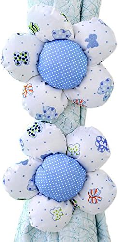 White Blue Color 1 Pair Special Offer for Curtains Rods Kawaii Sunflower Window Curtain Buckle Tieback Clamp Clip Hook
