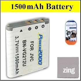 JVC Everio GZ-VX700 Camcorder Battery - Premium BN-VG212 Battery + LCD Screen Protectors + Micro Fiber Cleaning Cloth