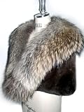 Brown Sheared Beaver Clutch Cape w/Finnish Raccoon Shawl Collar