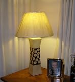 Tall Table lamp in Brown and Cream