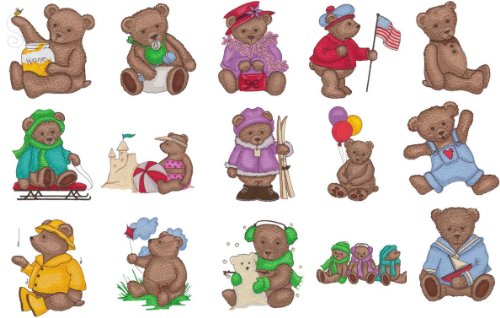 Brother Embroidery Machine Card JUMBO TEDDY BEARS 