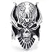KONOV Large Biker Men's Gothic Casted Skull Stainless Steel Ring, Black Silver