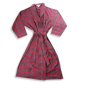 Pleetway - Mens Big And Tall Flannel Plaid Robe, Red