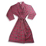 Pleetway - Mens Big And Tall Flannel Plaid Robe, Red