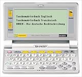 Sharp PW-E410 elektronisches Wörterbuch mit Langenscheidt Taschenwörterbüchern Englisch und Französisch und DUDEN in neuer Rechtschreibung