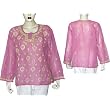 Kurti Womens Top India Apparel Chikan Embroidery Size XL (ctop401) ~ ShalinCraft