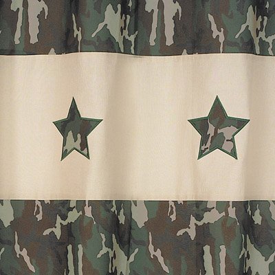 Green Camo Army Camouflage Kids Bathroom Fabric Bath Shower Curtain by Sweet Jojo Designs