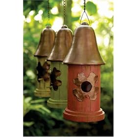 Red Domed Copper Roof Bird House from Birdhouses & Accessories