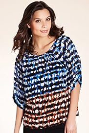 Ombre Geometric Print Smocked Blouse