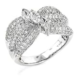 18K WG Marquise Cut Diamond Three-Stone Ring, Sz 7