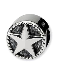Sterling Silver Reflection Beads Collection Star Bead Charm 4mm Hole (fits 3mm European Style Charm Bracelets)