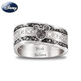 The Mickey Hidden Message Engraved Women's Three Band Ring by The Bradford Exchange