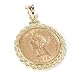 14K Gold $5 Liberty Coin Rope Bezel Pendant