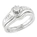 Jewelry : 14K White Gold 1/3 Carat Swirl Setting Diamond Bridal Ring Set