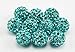 iCherry(TM) 10mm 100pcs/Lot Lake Blue Clay Pave Disco Ball for Rhinestone Crystal Shamballa Beads Charms Jewelry Makings