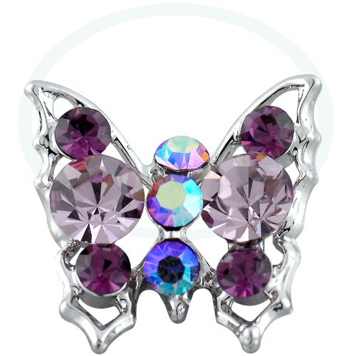 Violet Rhinestone Studded Butterfly Toe