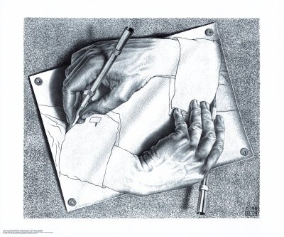 Drawing Hands Fine Art Poster Print by M. C. Escher