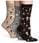 Hot Sox Women's Cappuccino Trouser Sock, 3-Pack, Black, Hemp, Gents Heather, 3-Pack