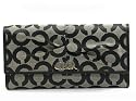 AUTHENTIC COACH PARKER OP ART CHECKBOOK WALLET 42461 (BW/Black)