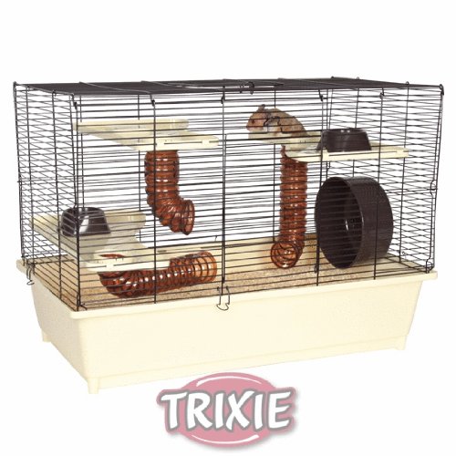 Trixie 64011 Hamsterkäfig, 62 × 46 × 36 cm, creme/braun