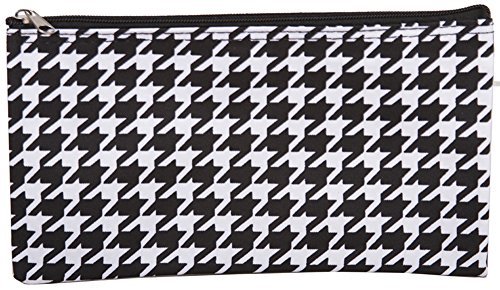 World Traveler Black Houndstooth Makeup Brush Bag 10-inch