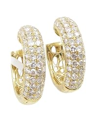 Women 14k Yellow Gold 2.02ctw diamond Hoop earring 50 LE143Y Size 7.82