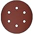 Bosch SR6R122 120 Grit 6-Hole 6-Inch Hook and Loop Sanding Disc for Wood, Red, 25-Pack