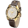 DETOMASO Herrenuhr GENOVA Chronograph vergoldet/wei� SL1592C-CH-G