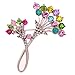Yazilind Beautiful Silver Plated Double Flower Carve Full Colorful Shining Crystal Brooches and Pins