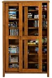 Review Home Decorators Collection  / Mission Sliding Door Cabinet 2-door Glass Honey