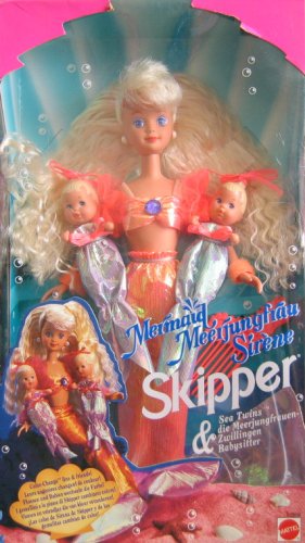 Barbie – Mermaid SKIPPER & Sea Twins Babysitter Doll – 1993 Mattel