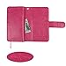xhorizon Leather Folio Hand Strap Purse Case with Magnetic Closure for iPhone 6, 6s - Rose Red