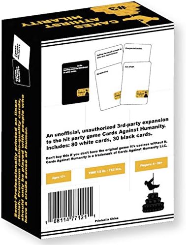 Cakes Athirst Hilarity - Volume 3 - Unofficial Expansion Pack - Adult Party Game - 110 Cards: 80 White Cards, 30 Black Cards