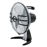 Hunter 90312 Retro High-Performance Oscillating 12 inch 3-Speed Table Fan, Black and Chrome