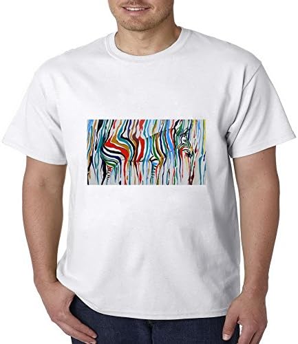 Onlyyousweet Art Zebra Painting Gym Fitness Workwear Sports Super Short Sleeve Mens T-shirt Size XL