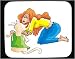Decorated Mouse Pad with body, individuals, individual, humans, woman, person, shirt,...