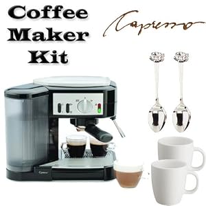 Capresso 115.01 Cafe Pump Espresso and Cappuccino Machine Bundle by Capresso