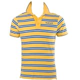 Soul Cal Extreme Stripe Polo T-Shirt - Yellow - Mens