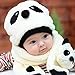 ACEFAST INC Children Hat 100% Wool Hat+Scarf Two Piece Set Panda Children Animal Cap