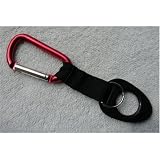 Water Bottle Holder With Red Aluminum Carabiner Attachment