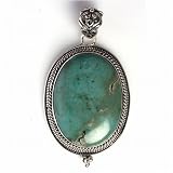 STERLING SILVER TURQUOISE PENDANT - 62mm