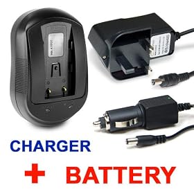 Invero HIGH QUALITY Battery + Mains Charger AC Adaptor with Car Charger for Samsung VP-MX20 VPMX20 VP-MX20