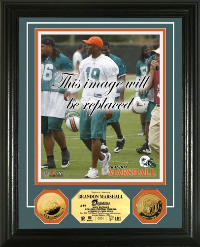 Highland Mint NFL Miami Dolphins Brandon Marshall 24KT Gold Coin Photomint