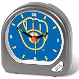 Milwaukee Brewers Official 2"x2" MLB Travel Alarm Clock