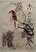 Chinese Brush Painting - Red Magpie with Wisteria; "Joy and Honnor"hand painted watercolor on rice paper