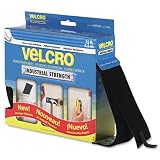 Industrial Strength Sticky-Back Hook & Loop Fasteners, 2" x 15-ft. Roll, Black