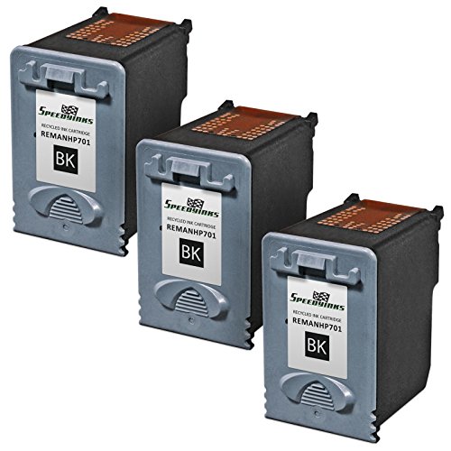Speedy Inks - Remanufactured Replacement Ink Cartridge for Hewlett Packard CC635A (HP 701) 3 pack Black for use in HP FAX 640, FAX 650, FAX 2140